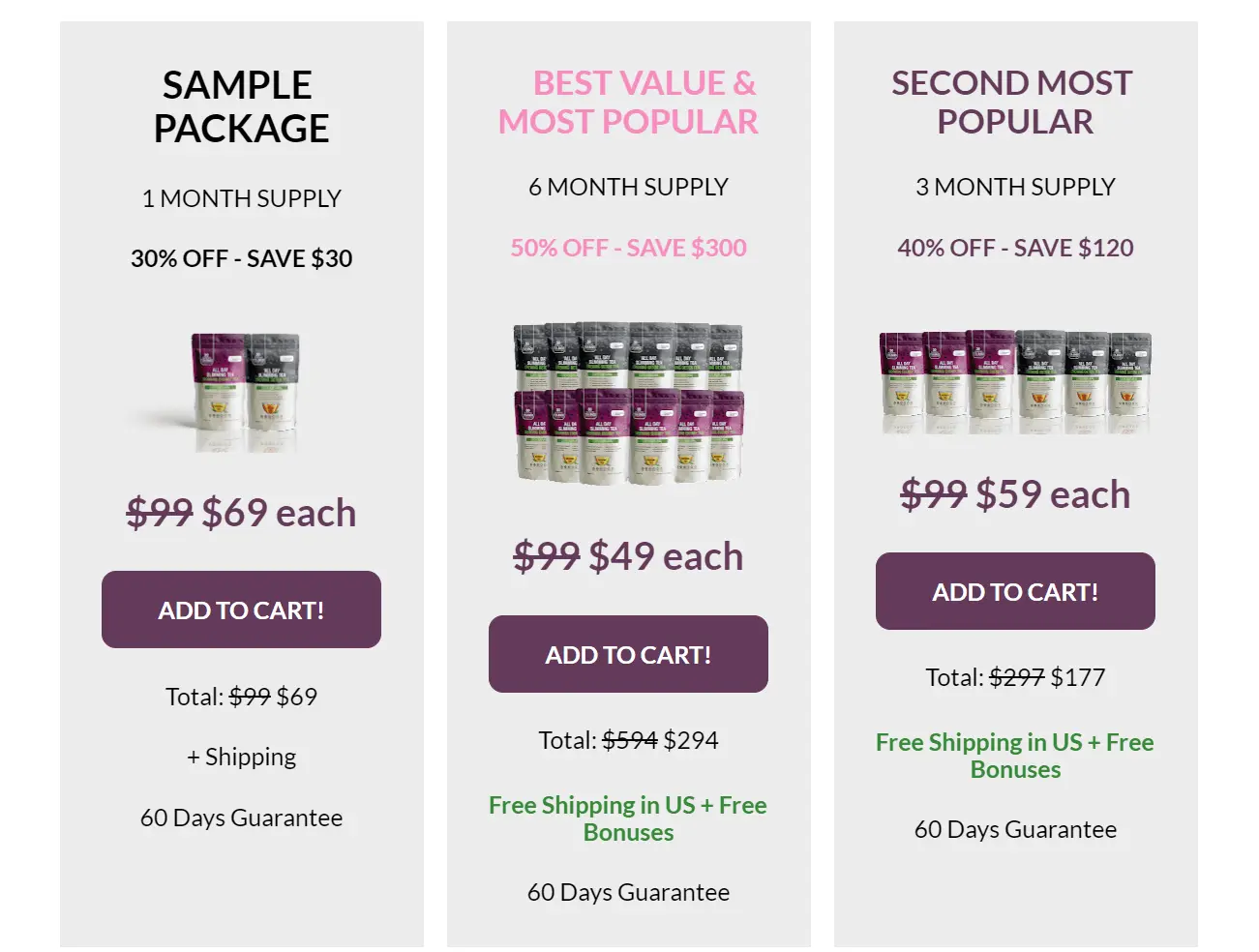 all day slimming tea pricing